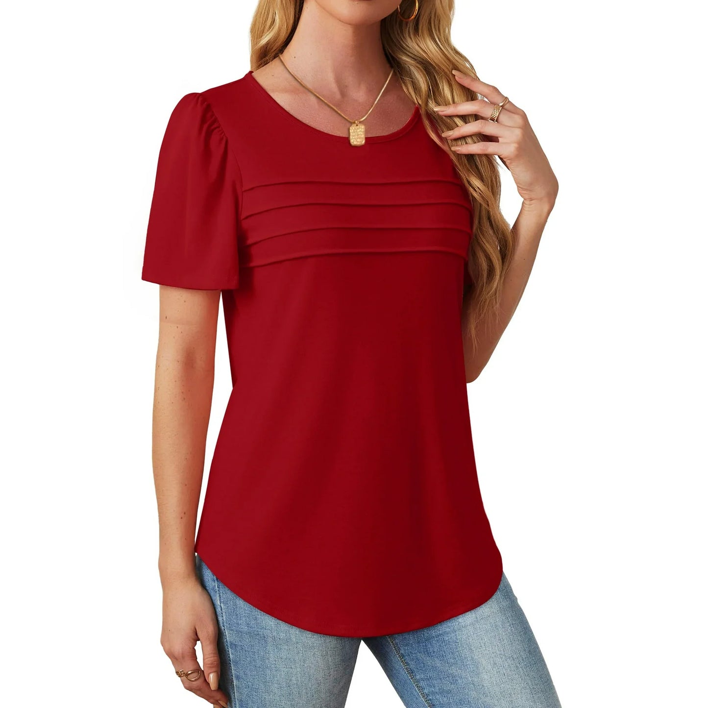 Elegant casual summer short-sleeved shirt