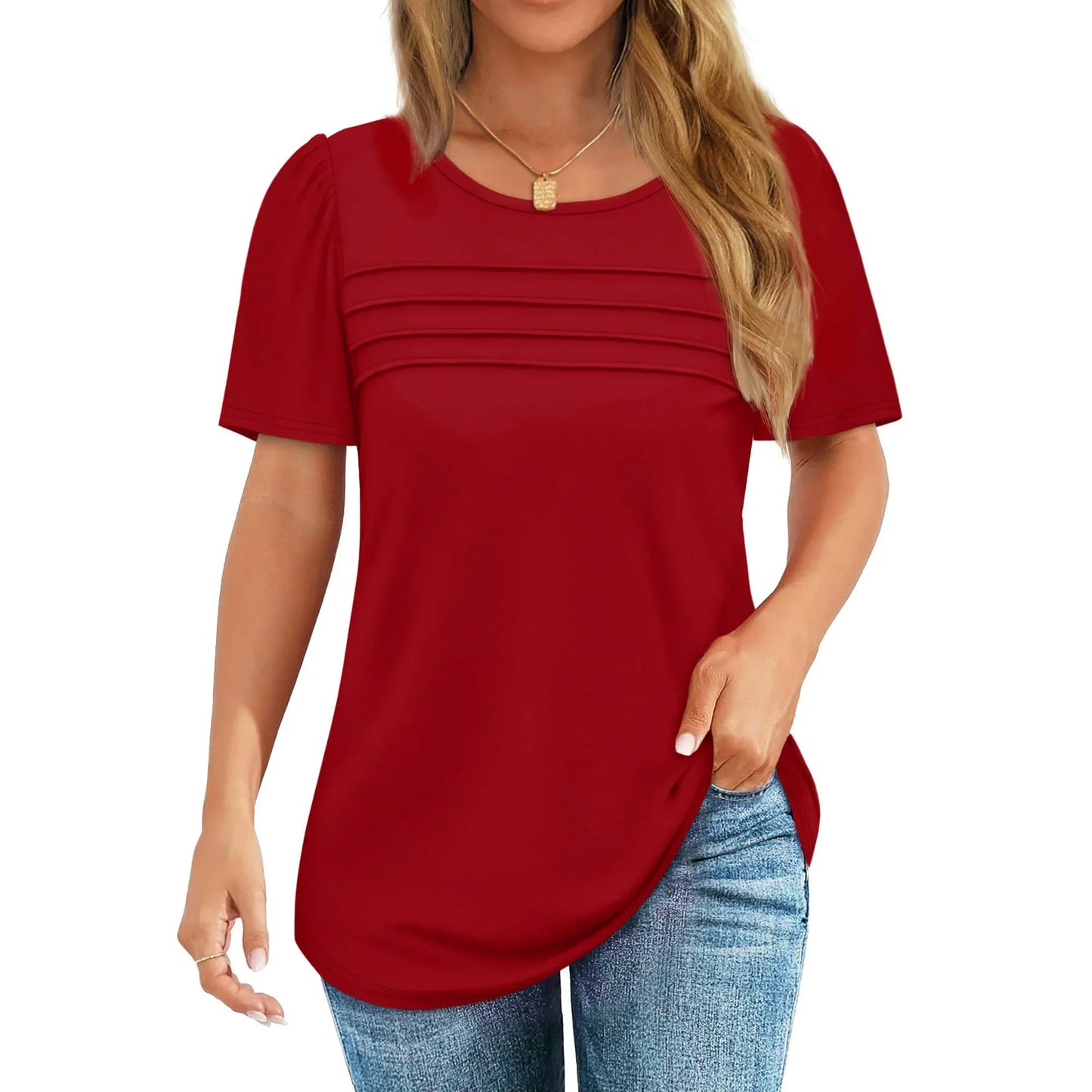 Elegant casual summer short-sleeved shirt