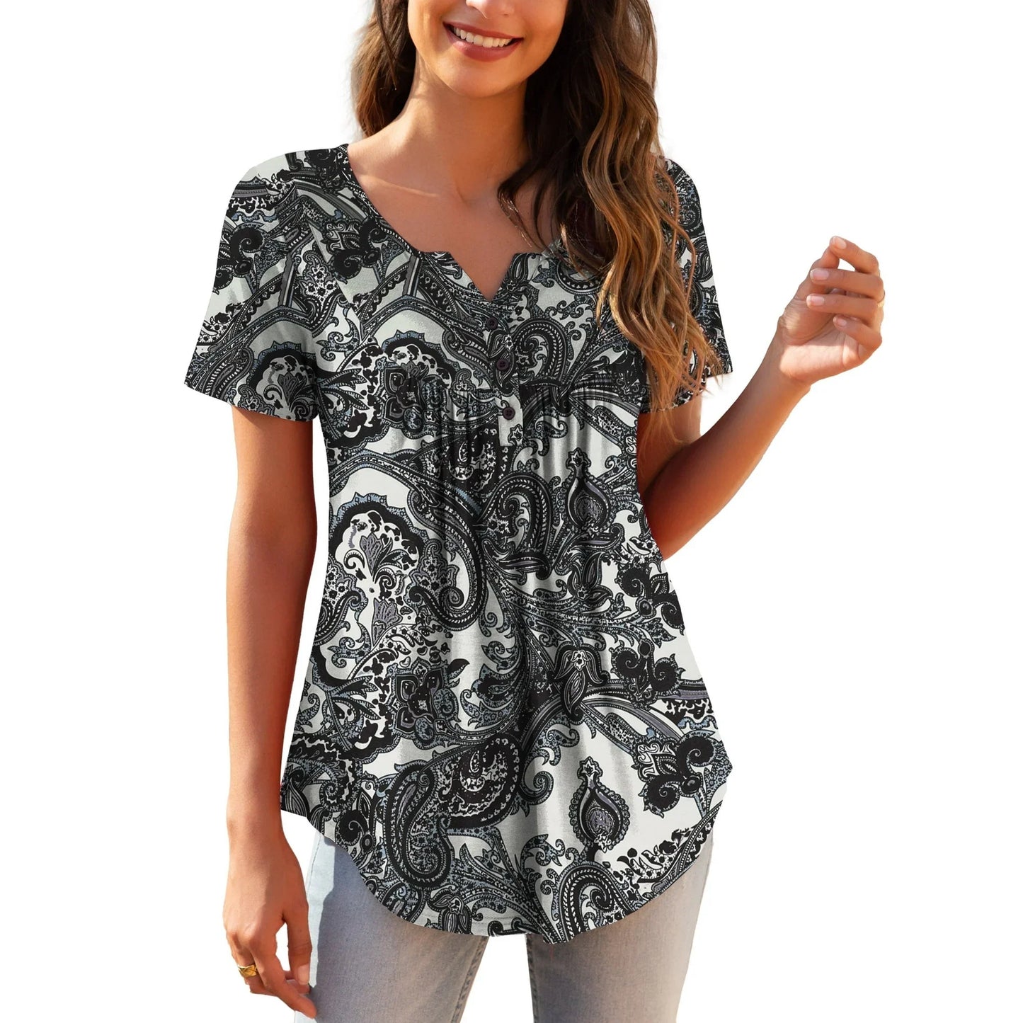 Women's short sleeve floral shirt